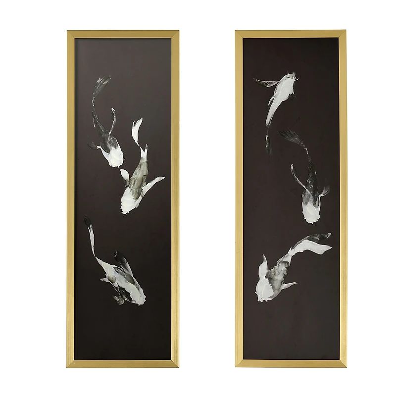Stylecraft Koi Fish Gold Frame Printed 2-pc. Framed Wall Art Set
