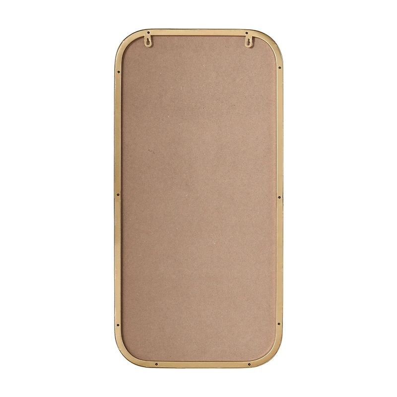 Stylecraft Curved Edge Gold Wall Mount Rectangular Wall Mirror