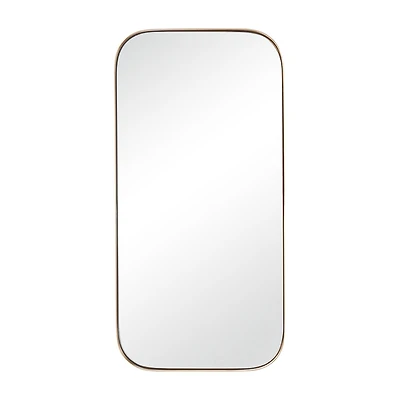 Stylecraft Curved Edge Gold Wall Mount Rectangular Wall Mirror
