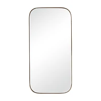 Stylecraft Curved Edge Gold Wall Mount Rectangular Wall Mirror