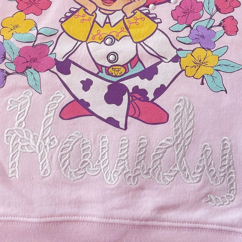 Disney Collection Little & Big Kid Girls Crew Neck Fleece Long Sleeve Jessie Toy Story Sweatshirt