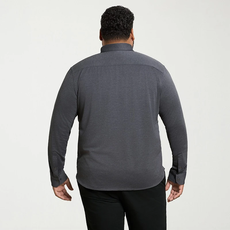 Van Heusen Performance Knit Mens Long Sleeve Regular Fit Stretch Fabric Big and Tall Button-Down Shirt