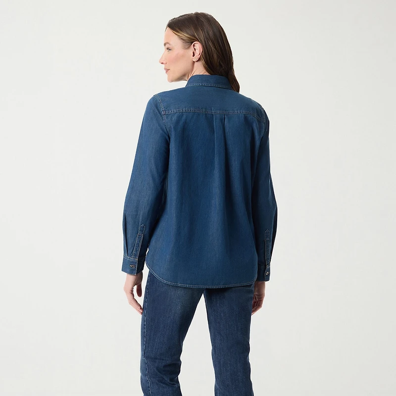 Gloria Vanderbilt Womens Long Sleeve Regular Fit Button-Down Shirt