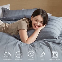 510 Design Logan Woven Striped Duvet Cover Set