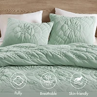 Madison Park Amelie Puffy Floral Easy Care Comforter Set