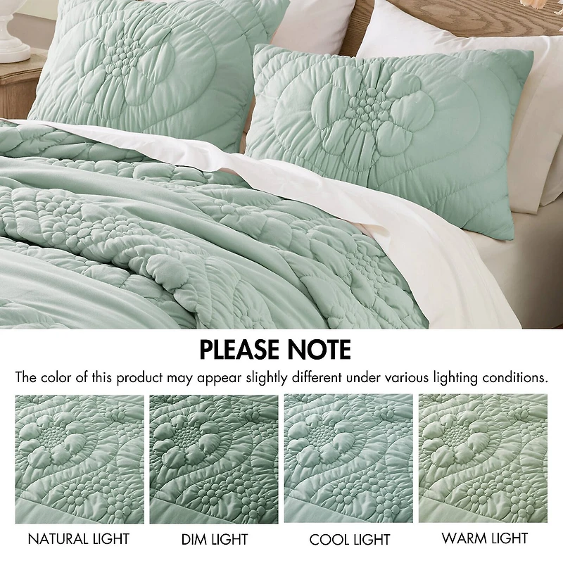 Madison Park Amelie Puffy Floral Easy Care Comforter Set