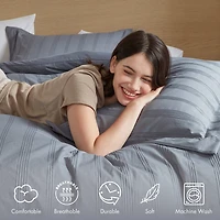 510 Design Logan Woven Striped Complete Bedding Set with Sheets