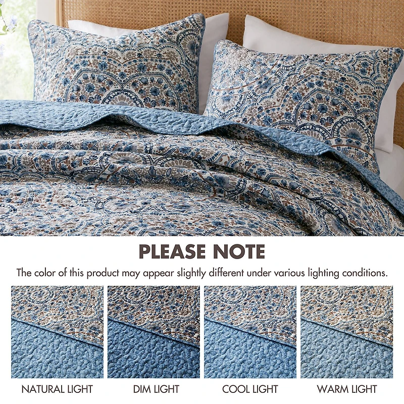 510 Design Valerie Boho Floral Reversible Quilt Set