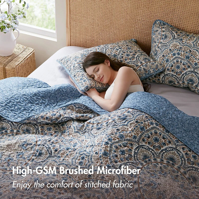 510 Design Valerie Boho Floral Reversible Quilt Set