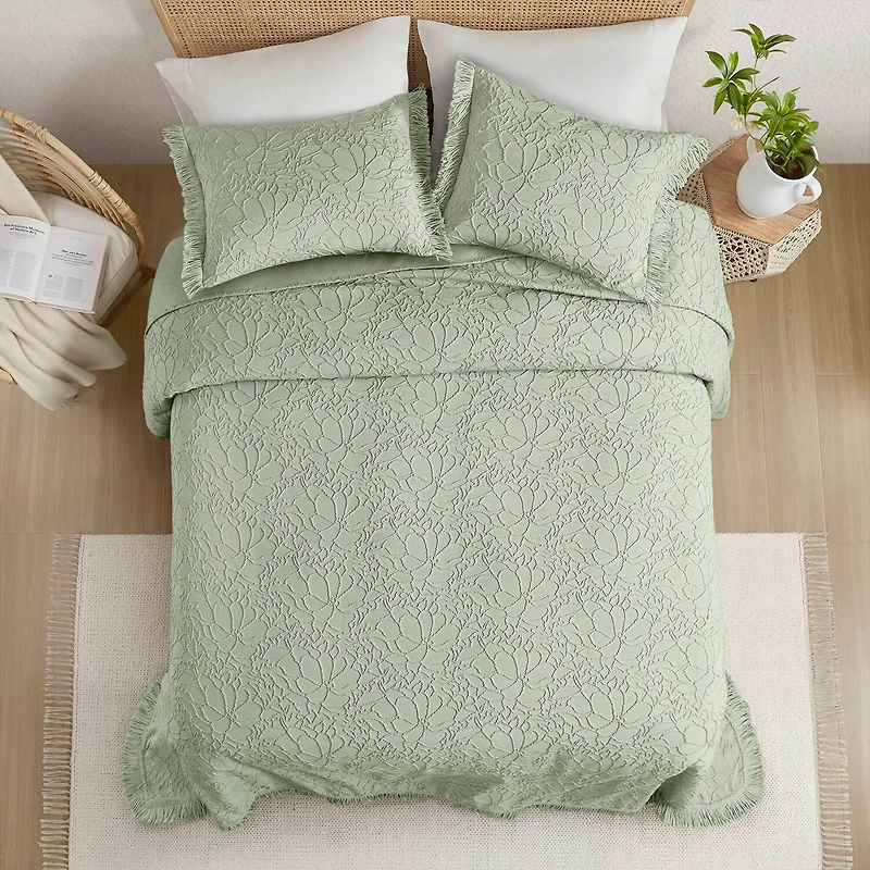 Madison Park Esme Floral Tufting Chenille 3-pc. Easy Care Bedspread Set