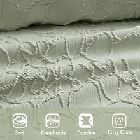 Madison Park Esme Floral Tufting Chenille 3-pc. Easy Care Bedspread Set
