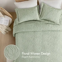 Madison Park Esme Floral Tufting Chenille 3-pc. Easy Care Bedspread Set