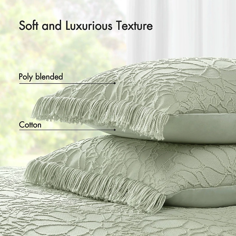 Madison Park Esme Floral Tufting Chenille 3-pc. Easy Care Bedspread Set