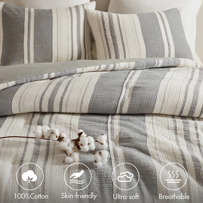 Woolrich Mesa Ultra-Soft Cotton Gauze Waffle Weave Comforter Set