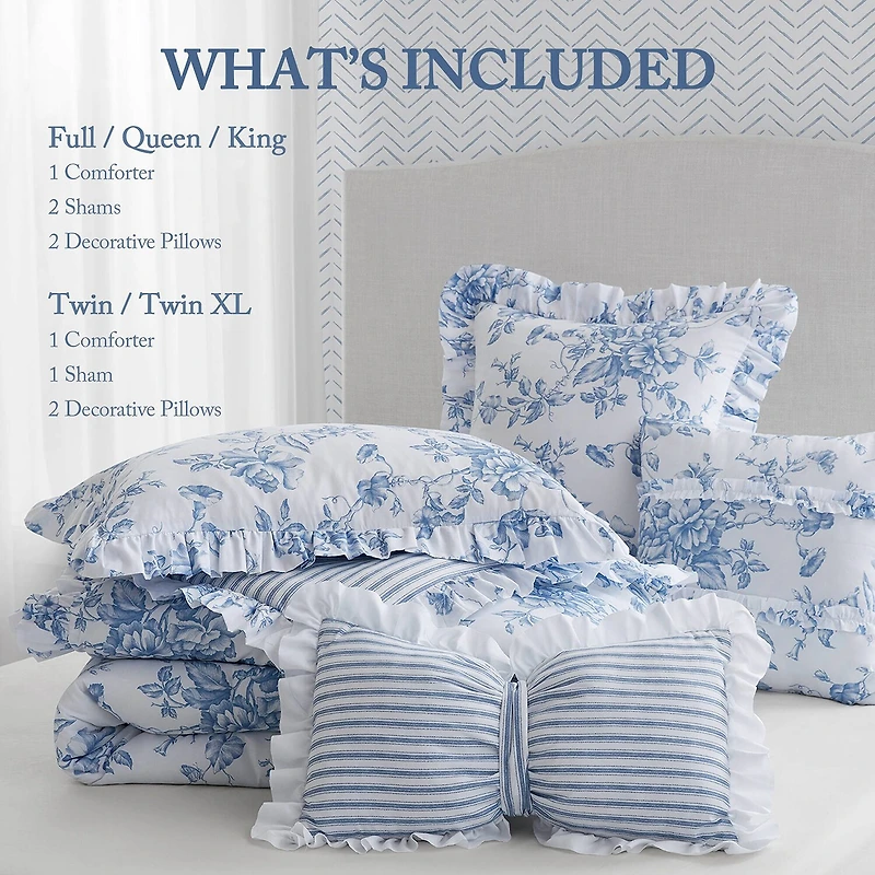 Madison Park Essentials Colette Reversible Comforter Set with Decorative Pillows
