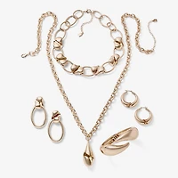 Worthington Gold Tone Womens 17 Inch Collar Necklace