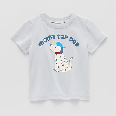 Okie Dokie Baby Boys Round Neck Short Sleeve Regular Fit Graphic T-Shirt