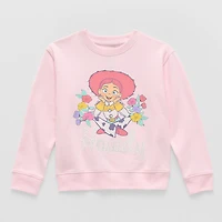 Disney Collection Little & Big Kid Girls Crew Neck Fleece Long Sleeve Jessie Toy Story Sweatshirt