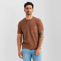 mutual weave Chunky Thermal Mens Crew Neck Short Sleeve T-Shirt