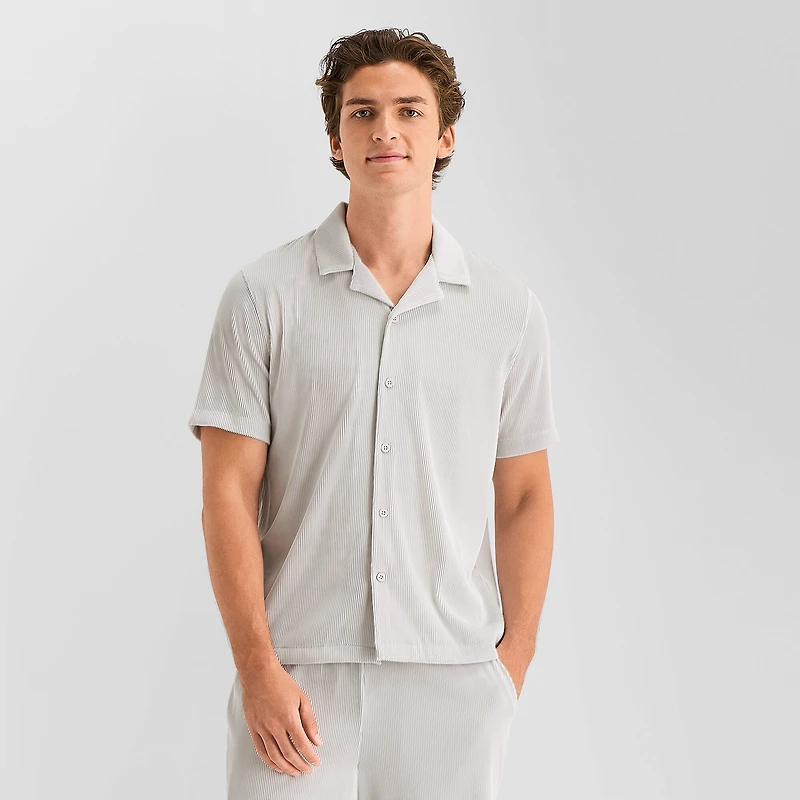 Stylus Mens Short Sleeve Regular Fit Button-Down Shirt
