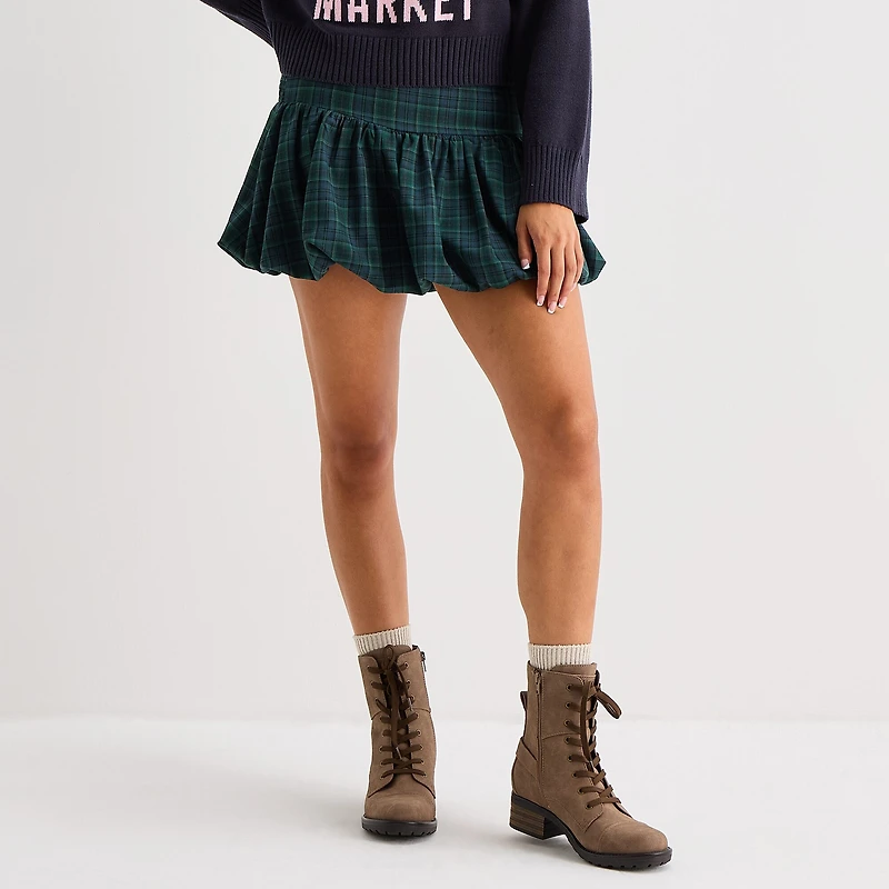 Arizona Bubble Womens Juniors Mid Rise A-Line Skirt