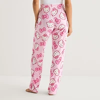 Womens Plush Hello Kitty Pajama Pants