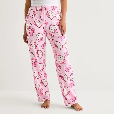 Womens Plush Hello Kitty Pajama Pants