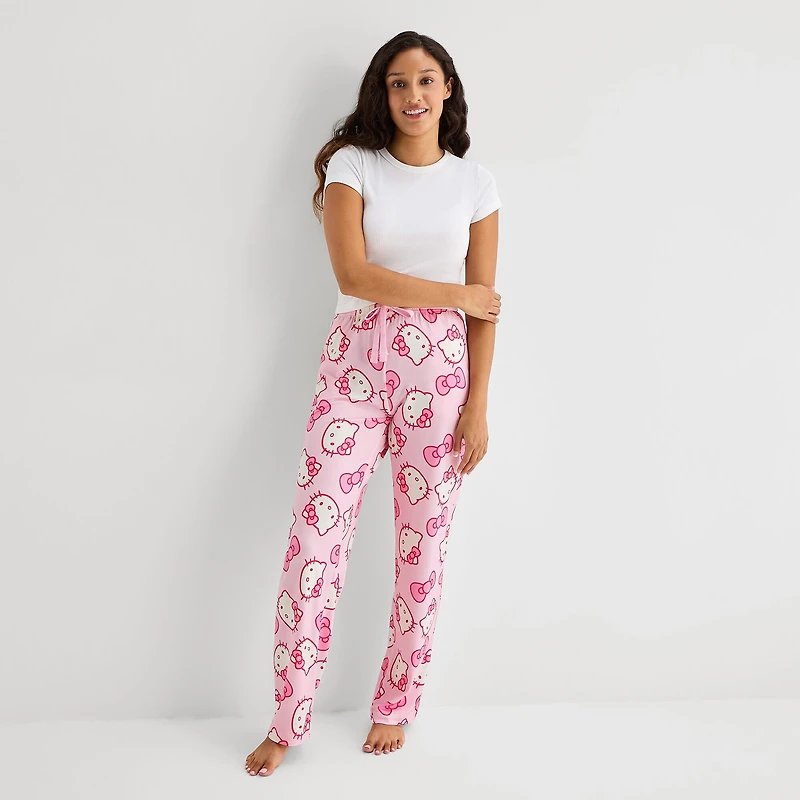 Womens Plush Hello Kitty Pajama Pants