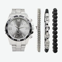 U.S. Polo Assn. Mens Silver Tone 4-pc. Watch Boxed Set Usc20296jc