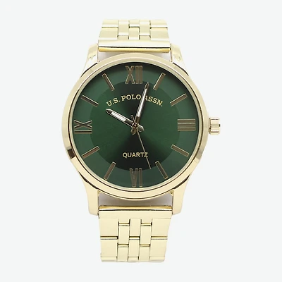 U.S. Polo Assn. Mens Gold Tone Watch Boxed Set Usc80943jc