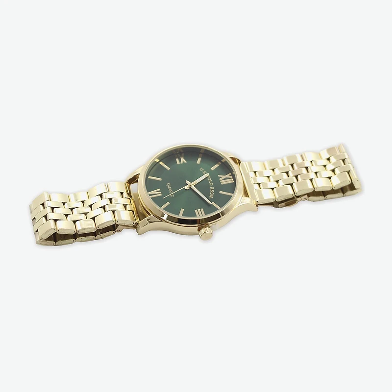 U.S. Polo Assn. Mens Gold Tone Watch Boxed Set Usc80943jc