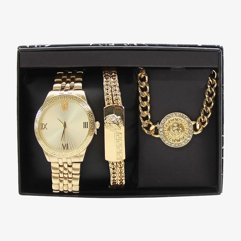 Mens Gold Tone 3-pc. Watch Boxed Set Mac7140jc