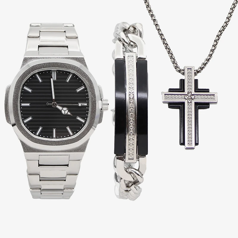 Mens Gray 3-pc. Watch Boxed Set Mac7142jc
