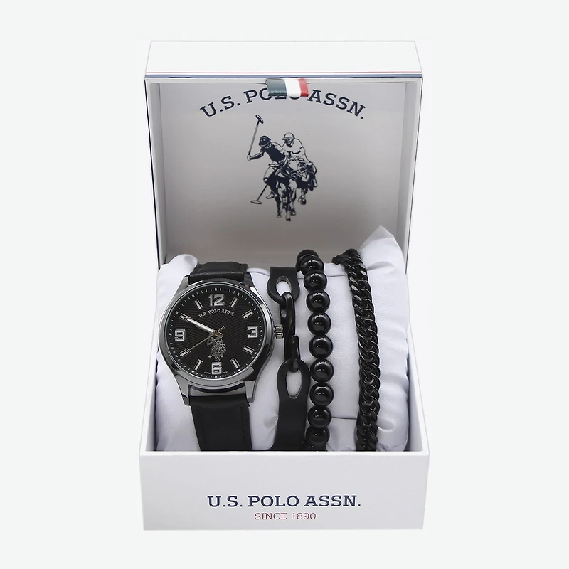 U.S. Polo Assn. Mens Black Strap Watch Usc20247jc