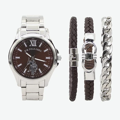 U.S. Polo Assn. Mens Silver Tone Strap Watch Usc20249jc
