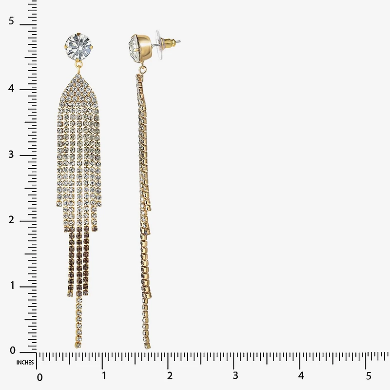 JS Jessica Simpson Ombre Womens Multi Color Crystal Drop Earrings