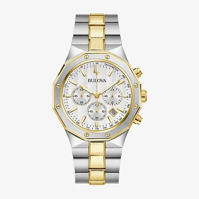 Bulova Prestige Mens Chronograph Two Tone Stainless Steel Bracelet Watch 98b450