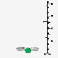 Womens 2 CT. T.W. Genuine Green Emerald 10K Gold Round Cocktail Ring