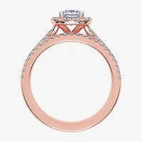 (G / Vs2-Si1) Womens 1 CT. T.W. Lab Grown White Diamond 10K Gold Side Stone Halo Bridal Set