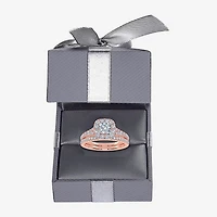 (G / Vs2-Si1) Womens 1 CT. T.W. Lab Grown White Diamond 10K Gold Side Stone Halo Bridal Set