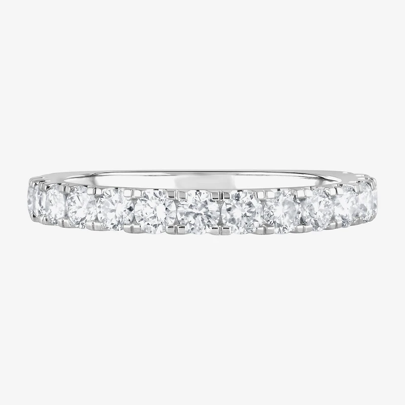 (F / Vs2) Womens 5 CT. T.W. Lab Grown White Diamond 14K Gold Round Side Stone Engagement Ring
