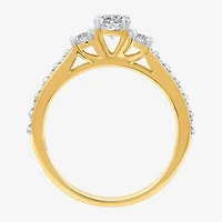 (H-I, I1) Womens 1 CT. T.W. Lab Grown White Diamond 14K Gold Over Silver Engagement Ring