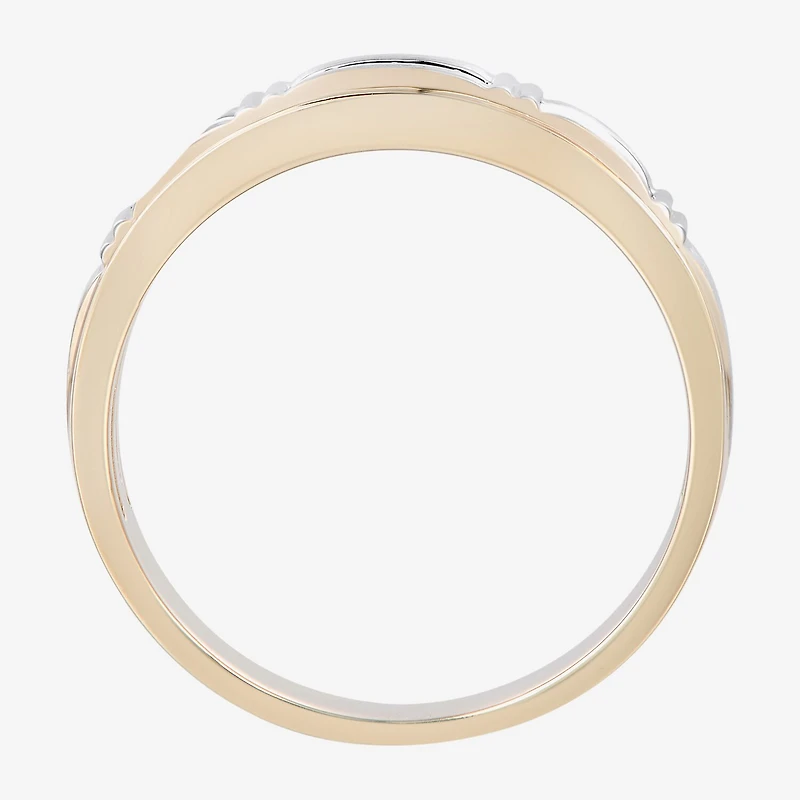 (F / Vs2) Mens 7MM 1/4 CT. T.W. Lab Grown White Diamond 10K Gold Round Wedding Band
