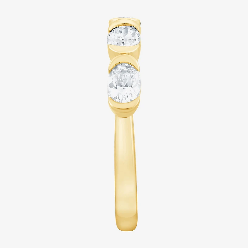 (F / Vs2) Womens 1 CT. T.W. Lab Grown White Diamond 10K Gold 5-Stone Band