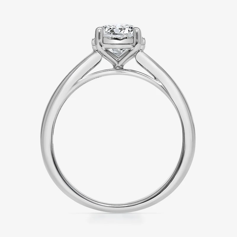 (I / Si2) Womens 1 CT. Lab Grown White Diamond Sterling Silver Round Solitaire Engagement Ring