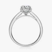 (I / Si2) Womens 1 CT. Lab Grown White Diamond Sterling Silver Round Solitaire Engagement Ring