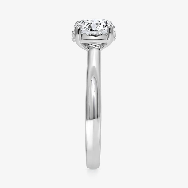 (I / Si2) Womens 1 CT. Lab Grown White Diamond Sterling Silver Round Solitaire Engagement Ring
