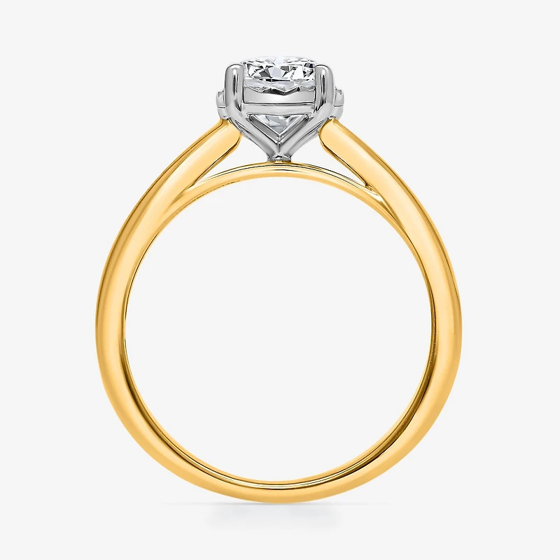 (I / Si2) Womens 1 CT. Lab Grown White Diamond Sterling Silver Round Solitaire Engagement Ring
