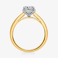 (I / Si2) Womens 1 CT. Lab Grown White Diamond Sterling Silver Round Solitaire Engagement Ring