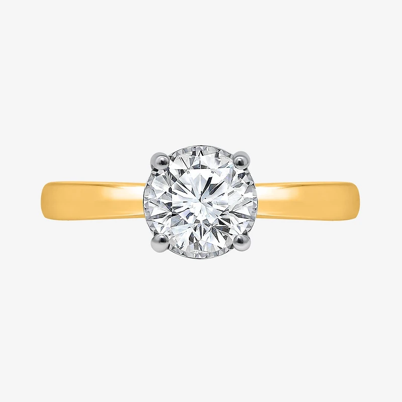 (I / Si2) Womens 1 CT. Lab Grown White Diamond Sterling Silver Round Solitaire Engagement Ring